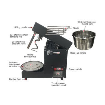 OEM Professional Small Kitchen Food Mixers Efficient Spiral Dough Mixer Mixing Bowl Alloy Good Price Baking Equipment Households