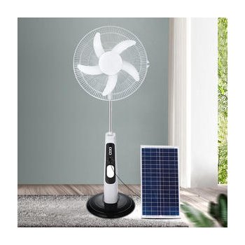 New 5 Blades 16 Inches Rechargeable Floor Stand Fan Solar Powered Electric Fan With Solar Panel