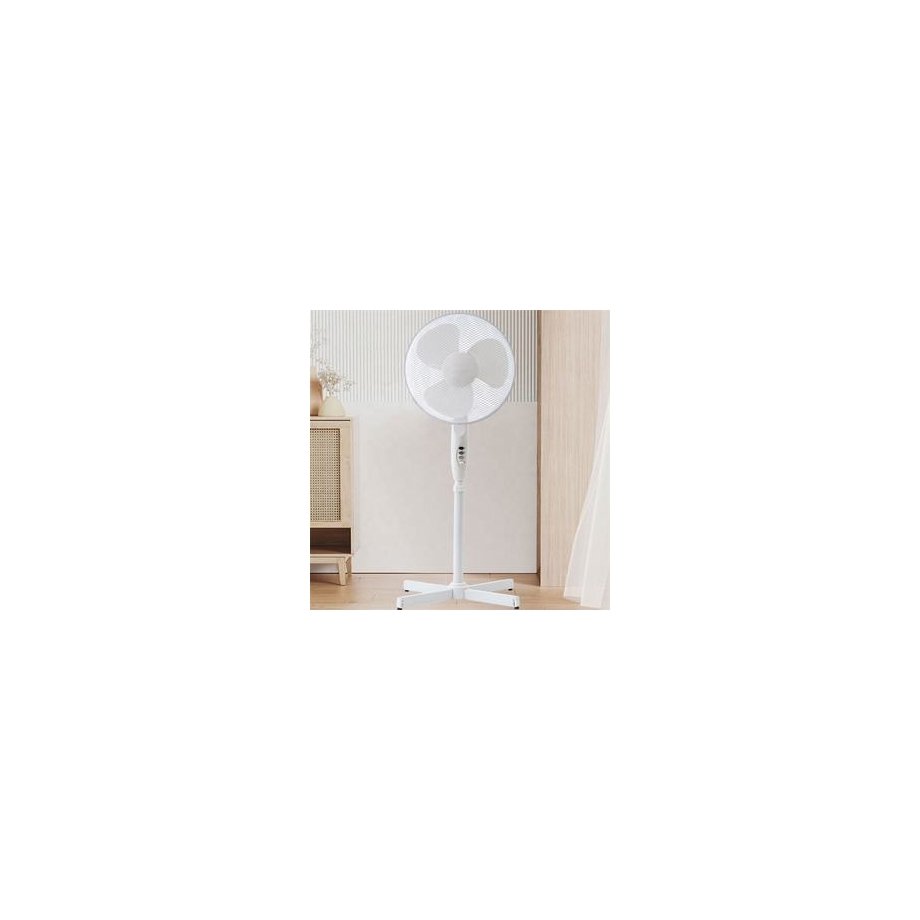 Premium High Velocity Home White Floor Fan Stand Mount 16" Floor Fan for Indoor